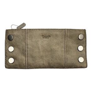 Hammitt 110 North Pewter Leather Wallet NWT Red Interior